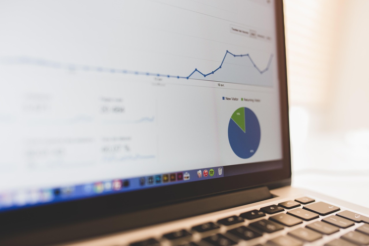 Business summary charts on a desktop screen