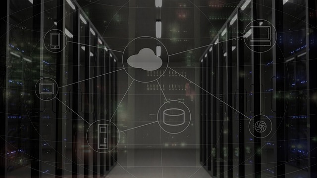 Network server hardware close-up