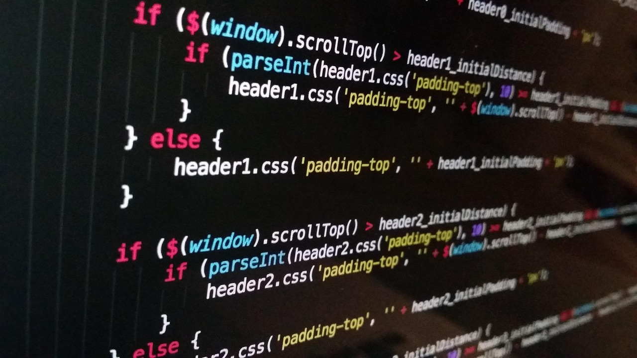 Laptop screen showing source code